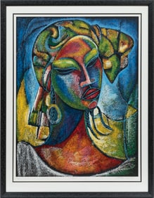 William Tolliver, American/Louisiana 1951-2000, ?Debrah?, lithograph, 39 3/4 x 30 3/8 in. (101 x