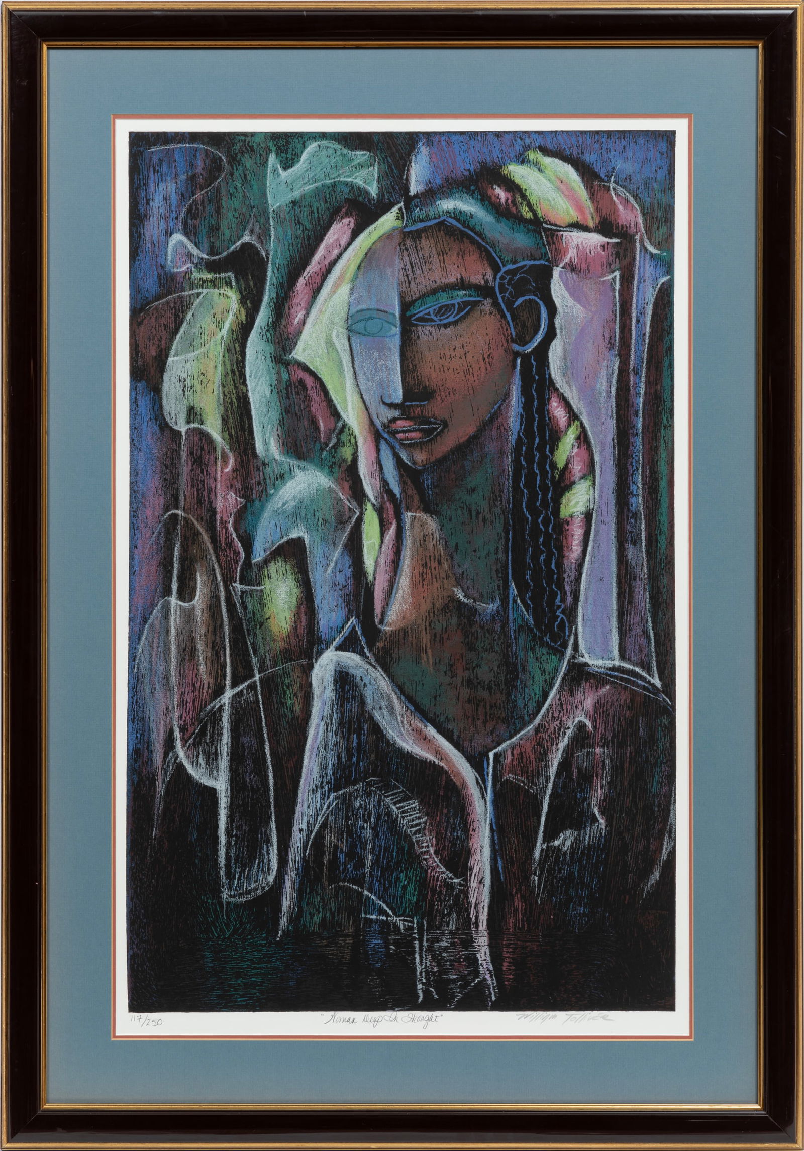 William Tolliver, American/Louisiana 1951-2000, ?Woman Deep in Thought? and ?Natural Beauty?, 2 (1 of 4)