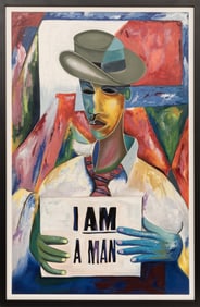 George Hunt, American/Tennessee 1933-2020, ?I AM A MAN No. 3?, serigraph, Sheet: 45 x 29 1/2 in.
