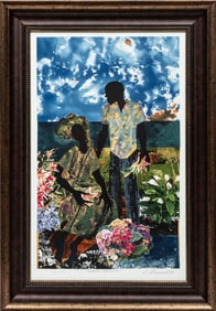 James Denmark, American/Florida b. 1936, ?Garden Romance?, lithograph, 24 3/4 x 15 1/4 in. (62.9 x