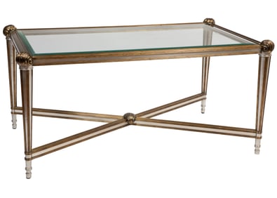 Labarge Brass and Brushed Steel Cocktail Table