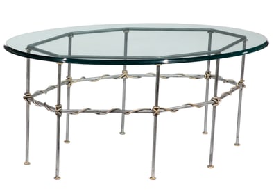 Elaine Gleason Custom Steel and Glass Coffee Table