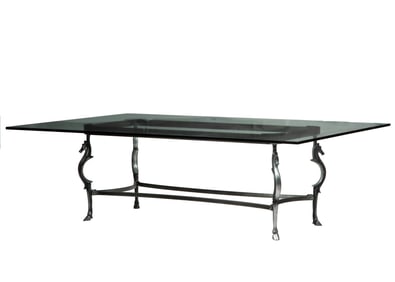 Giacometti-Style Iron and Glass Figural Dining Table