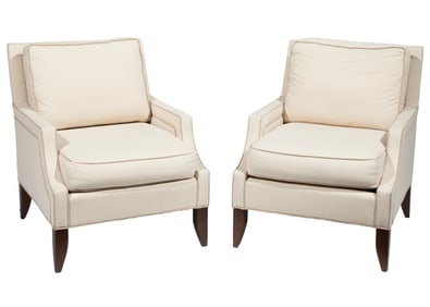 Pair of Contemporary Upholstered Bergeres