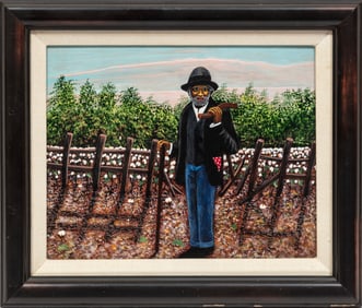 Marcel Stockmans, Belgian/Mississippi 1936-2009, ?Farmer?, acrylic on masonite, 8 x 10 in. (20.3 x