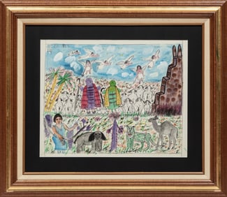 M.C. "5 Cent" Jones, American/Louisiana 1917-2003, "Angels Announcing the Birth of Jesus",