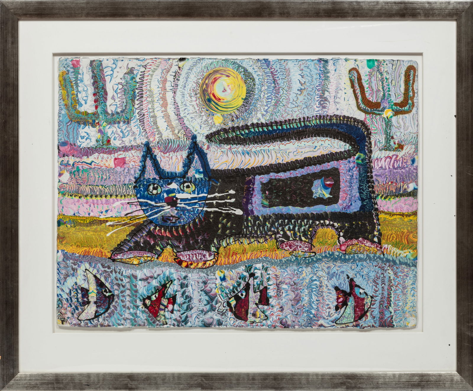 Jon Andrew Schooler, American/Louisiana b. 1953, "Desert Pussy Cat", lithograph, 22 3/4 x 30 1/4 in. (1 of 2)