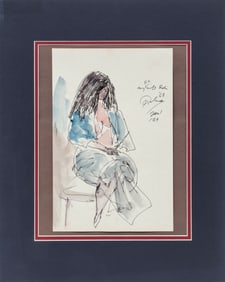 Noel Rockmore, American/Louisiana 1928-1995, ?My Ex Wife Robin?, watercolor and ink on paper mounted