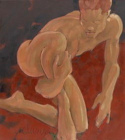 George Valentine Dureau, American/Louisiana 1930-2014, ?Nude Man?, oil on gallery-wrapped canvas, 40