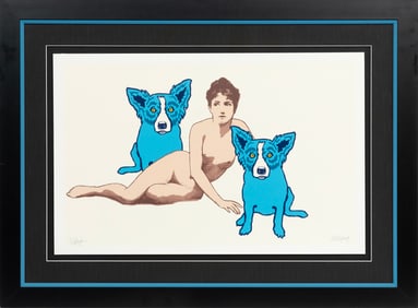 George Rodrigue, American/Louisiana 1944-2013, "Love Among the Ruins: White, No Tree", silkscreen,