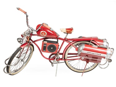 Jimmy Descant, American/Louisiana b. 1961, "Vacuum Rocket Cycle #3", mixed media bicycle sculpture