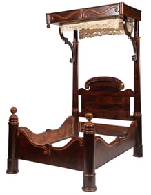 Southern Mississippi River Valley Mahogany Half Tester Bed