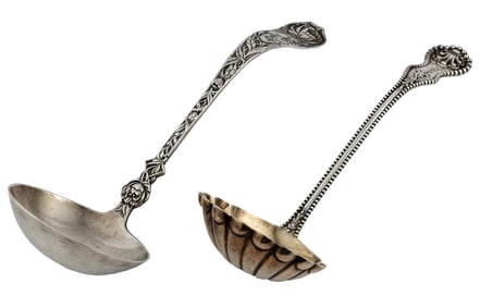 Two Antique American Sterling Silver Ladles
