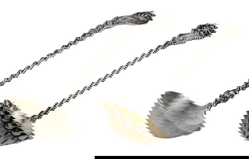 Two Antique American Sterling Silver Ladles: Two Antique American Sterling Silver Ladles,c. 1900, incl. Dominick & Haff "Charles II" pattern, pat. 1894, designer Gilbert
