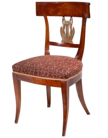 Biedermeier Parcel Gilt Fruitwood Sidechair