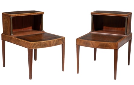 Pair of Georgian-Style Inlaid Mahogany Side tables