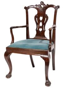 Chippendale-Style Carved Armchair