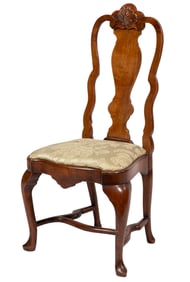 Queen Anne-Style Carved Walnut Side Chair