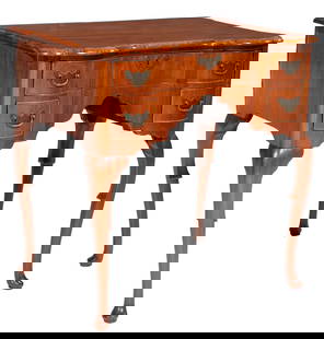 Dutch Queen-Anne-Style Fruitwood Lowboy: Dutch Queen-Anne-Style Fruitwood Lowboy, 19th c., molded top, one long drawer over two short drawers, cabriole legs29 x 29 1/2 x 20 in. (73.7 x 74.9 x 50.8 cm.) Ida Manheim Antiques, 409 Royal St., Ne