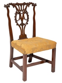 English Chippendale-Style Carved Mahogany Side Chair