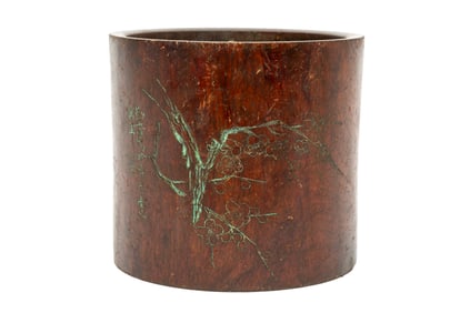 Chinese Hardwood Brush Pot