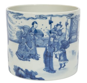 Chinese Blue and White Porcelain Brush Pot