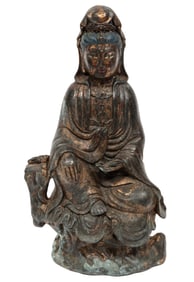 Chinese Gilt Bronze Figure of Guanyin