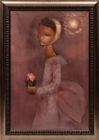 Richard Kirk, American/West Virginia b. 1932, ?Young Girl with Rose?, oil on canvas