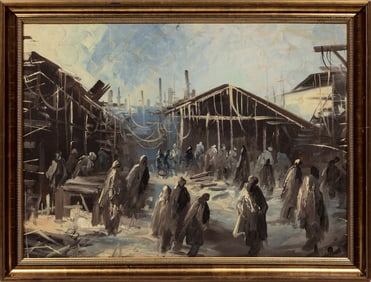 American School 20th c., ?Winter Work?, oil on canvas