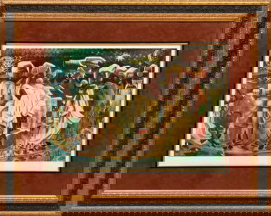 John Biggers, American/Texas 1924 -2001, ?Houston International Festival: An African Tribute - Band: John BiggersAmerican/Texas, 1924 -2001?Houston International Festival: An African Tribute - Band of Angels?trimmed poster1996, pencil-signed lower margin, framed.Sheet: 24 x 32 in. (61 x 81.3 cm.), Fr