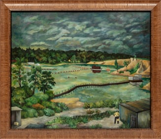 Charles Harris, American 1917-1993, ?Storm Clouds Rolling In?, oil on canvas