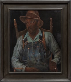 Frederick August Volkhardt, American/California 1868-1956, ?Clarence Dolman?, oil on burlap