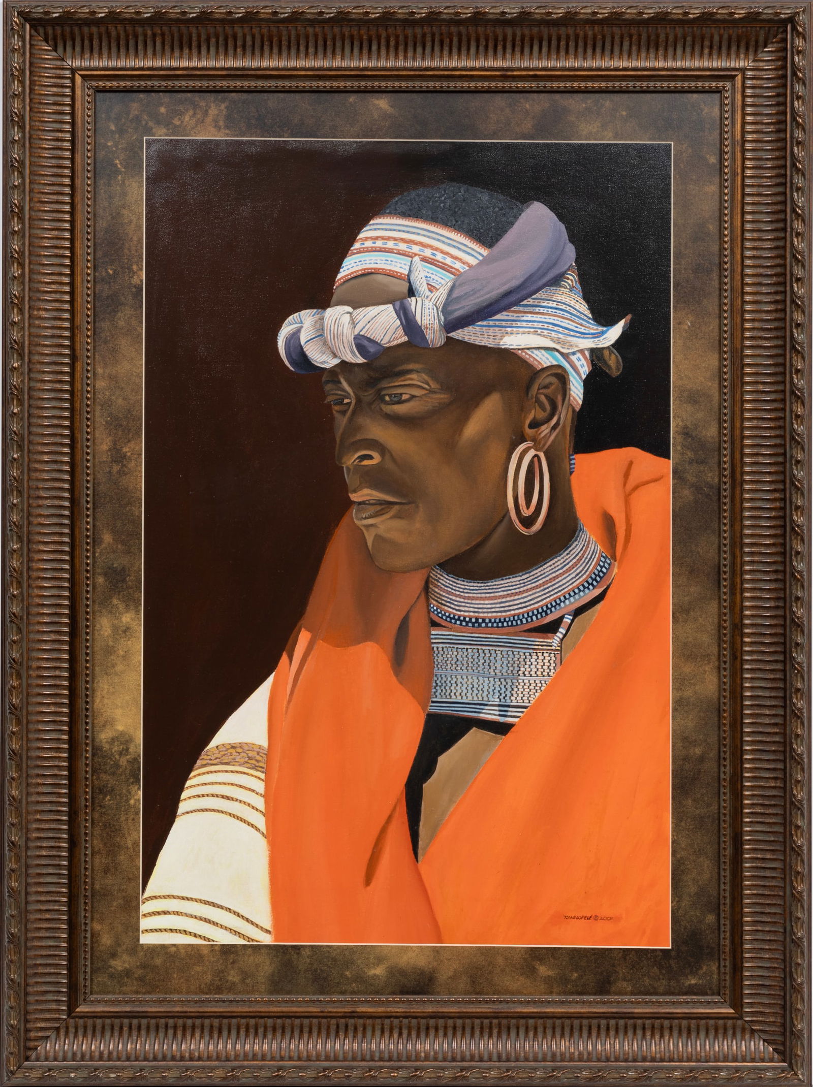 South African School 20th c., ?Ndebele Man?, gicl?e laid on foamcore (1 of 3)