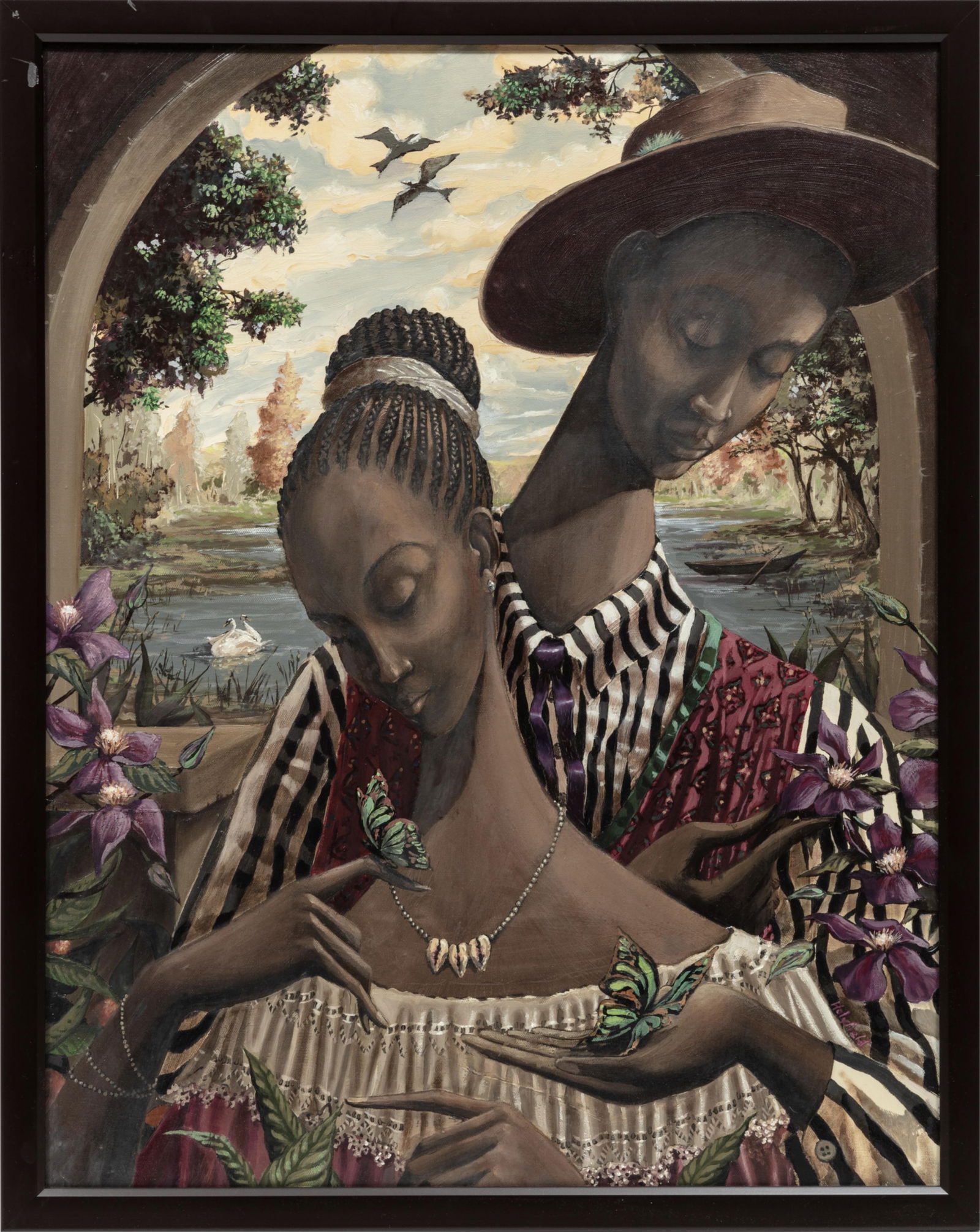 John Holyfield, American/North Carolina b. 1969, ?Soul Mates", oil on canvas (1 of 2)