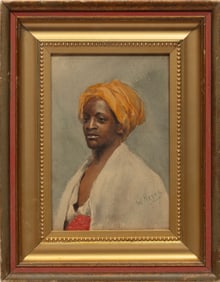 Continental School late 19th/early 20th c., "Figure in Robes", watercolor on paper laid on board