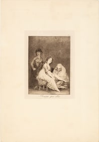 After Francisco José de Goya y Lucientes, Spanish 1746-1828, "Ruega por Ella", aquatint etching