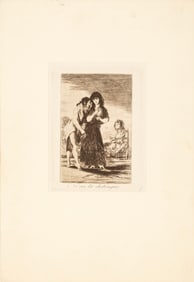 After Francisco José de Goya y Lucientes, Spanish 1746-1828, "Ni asi la Distingue", aquatint