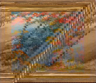 Mary Burkhimer, American 20th c., ?Shenandoah National Park?, oil on canvas board