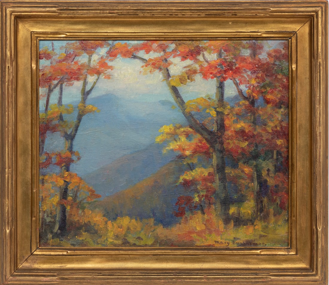 Mary Burkhimer, American 20th c., ?Shenandoah National Park?, oil on canvas board (1 of 3)