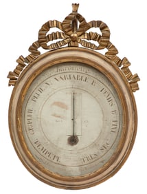 Large Antique French Giltwood Barometer