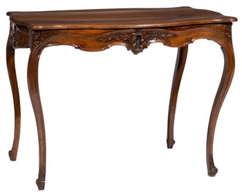 Louis XV-Style Carved Walnut Table
