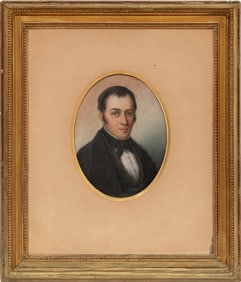 French School 19th c., "Portrait of a Gentleman", pastel on paper laid on board