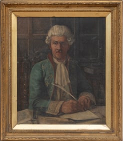 Continental School 19th c., "Gentleman at his Writing Desk", oil on canvas