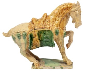 Chinese Tang-Style Sancai Glazed Pottery Horse