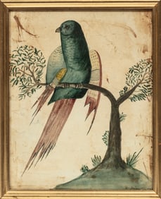 William Shakespeare Mauton, American d. 1850, "Robin" and "Pigeon", 2 watercolors on paper