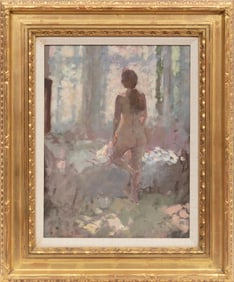 Jacqueline Williams, British b. 1962, "Nude", oil on canvas stretched on masonite