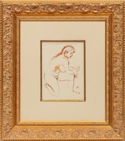 Aaron Bohrod, American/Wisconsin 1907-1992, "Nude Figure", ink on paper