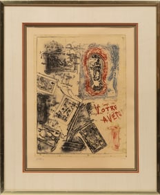 Zwy Milshtein, Romanian/France 1934-2020, "Votre Avenir", etching in colors