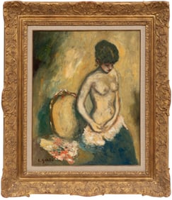 Emil Ganso, German/New York 1895-1941, "Seated Nude", oil on masonite