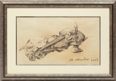 Italian School 2002, "Violino", charcoal on paper